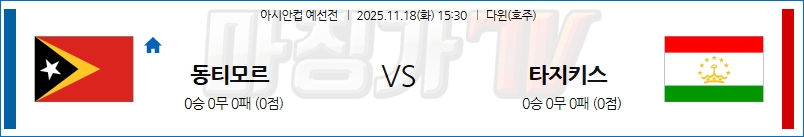2025-11-18 아시안컵 예선전 동티모르 타지키스탄 해외축구분석 무료중계 스포츠분석 관련 이미지