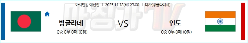 2025-11-18 아시안컵 예선전 방글라데시 인도 해외축구분석 무료중계 스포츠분석 관련 이미지