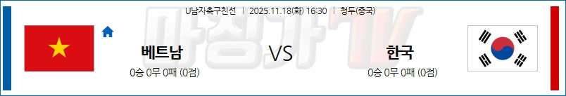 2025-11-18 U-남자축구 베트남 대한민국 해외축구분석 무료중계 스포츠분석 관련 이미지
