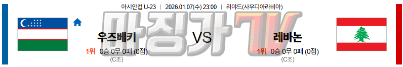 2026-01-07 U-23 아시안컵 우즈베키스탄 레바논 해외축구분석 무료중계 스포츠분석 관련 이미지