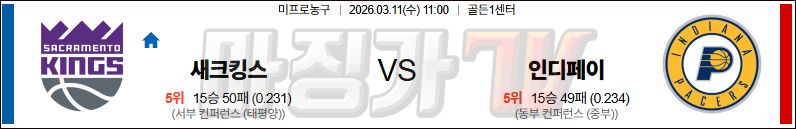 2026-03-11 NBA 새크라멘토 킹스 인디애나 페이서스 NBA분석 무료중계 스포츠분석 관련 이미지