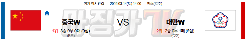 2026-03-14 여자 아시안컵 중국(w) 대만(w) 국내외경기분석 무료중계 스포츠분석 관련 이미지