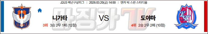 2026-03-20 J리그 2 알비렉스 니가타 도야마 K리그/J리그분석 무료중계 스포츠분석 관련 이미지