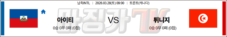 2026-03-28 국제친선경기 아이티 튀니지 해외축구분석 무료중계 스포츠분석 관련 이미지